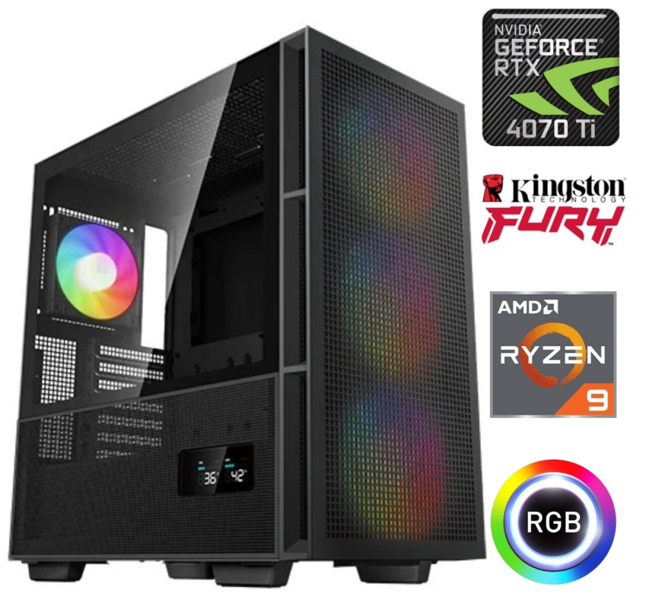 Equipo Gamer Ryzen 9 7900X, 32GB, 1TB Nvme, Rtx 4070TI Super 16GB 