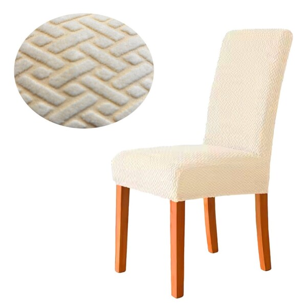 Funda Cubre Sillas Elastizado Lavable Tela Premium Textura ® Variante Color Beige