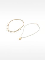 Set De Collares Con Conchas blanco