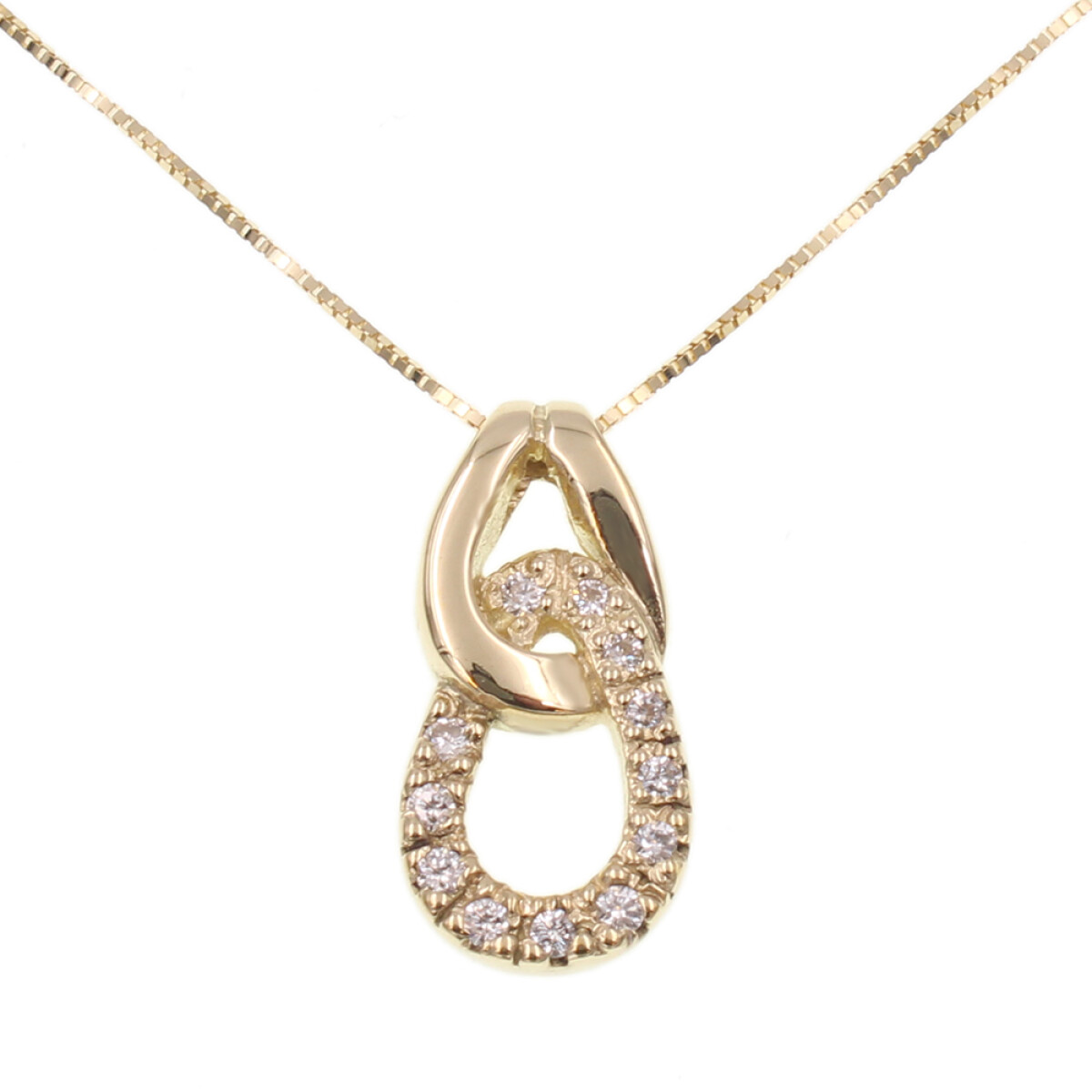 Colgante con cadena Antonella en oro amarillo 18k y brillantes 