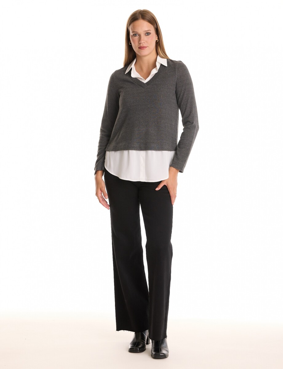 Buzo & Camisa - Gris Oscuro 