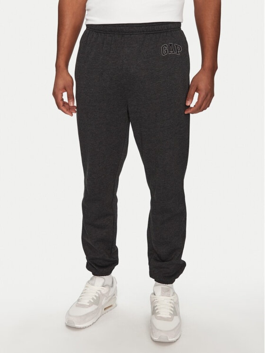 Pantalon Deportivo Con Felpa Logo Gap Hombre - New Charcoal Grey 