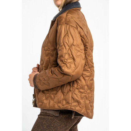 Campera Flores Reversble Chocolate