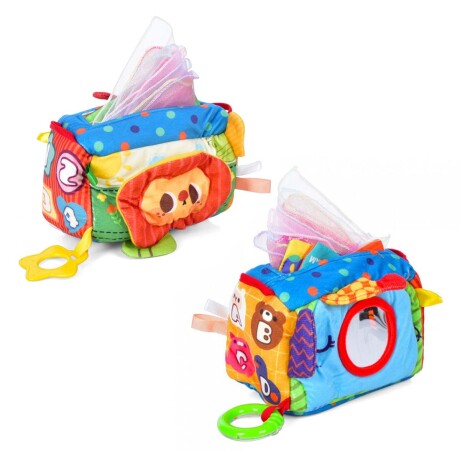 Bolso Caja Pañuelos Didáctico Sonajero Mordillo Bebé Huanger Multicolor