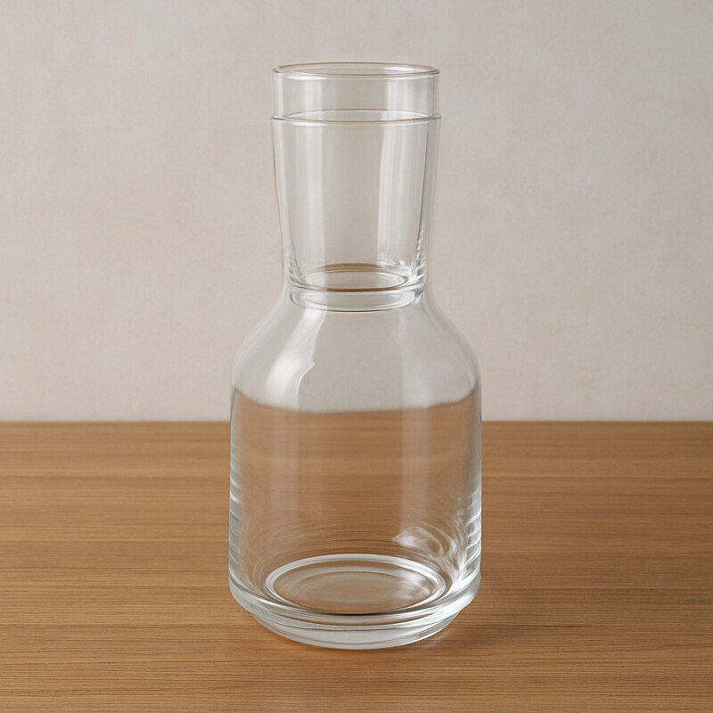 Decantador de Vidrio con Vaso para Agua 1.5L Decantador de Vidrio con Vaso para Agua 1.5L