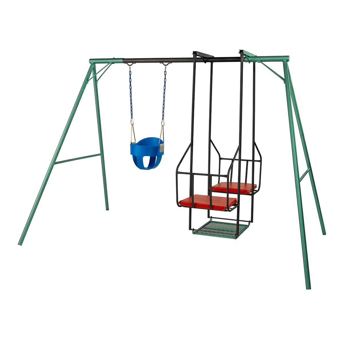 Hamaca de Plaza con silla doble y hamaca de bebé, altura 1,80 mts 