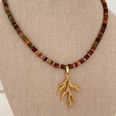 Collar OTOÑO en acero y piedras naturales Collar OTOÑO en acero y piedras naturales