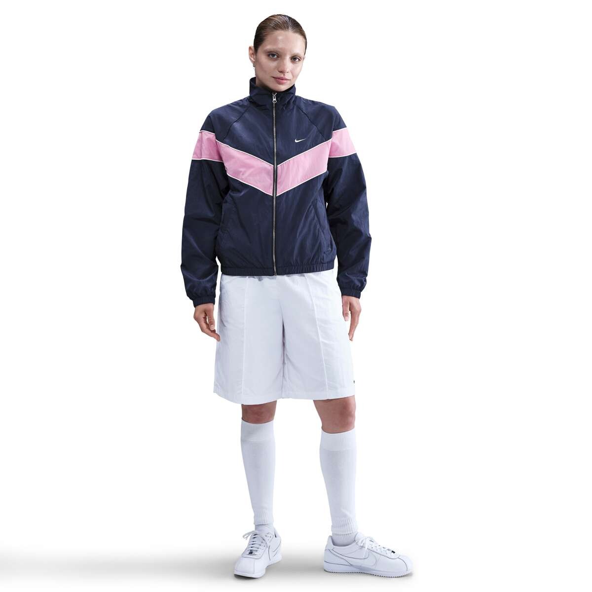 Abrigo Nike Rompevientos Woven Uv Con cierre Campera de Mujer - azul 