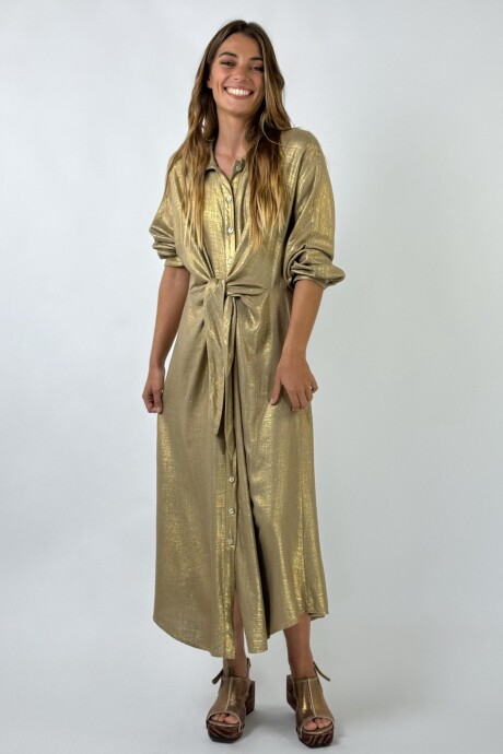 VESTIDO COGNAC Dorado