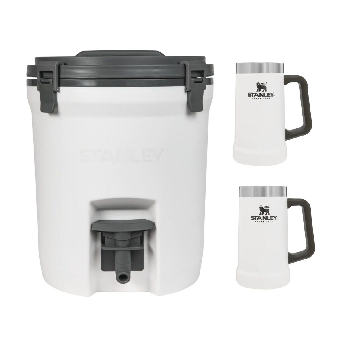 Set Stanley Verano Conservadora 7,6 lt + 2 jarras de Cerveza - Blanco 