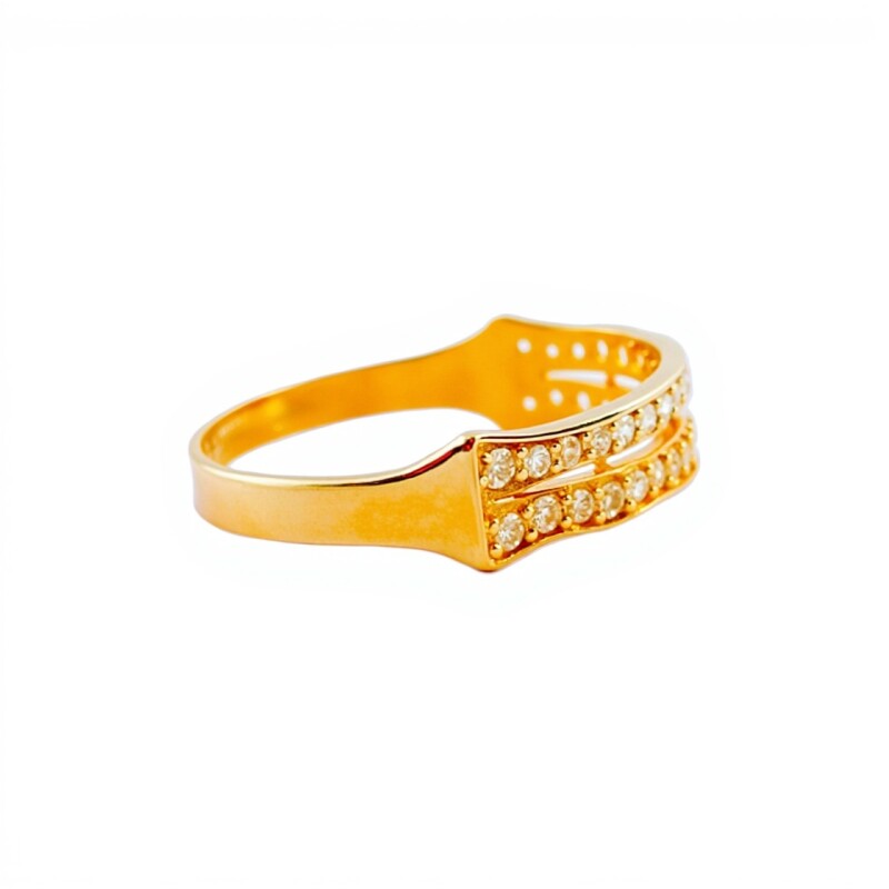 Anillo fino-Oro bajo-Piedra Zirconia-AN8032 conpiedra