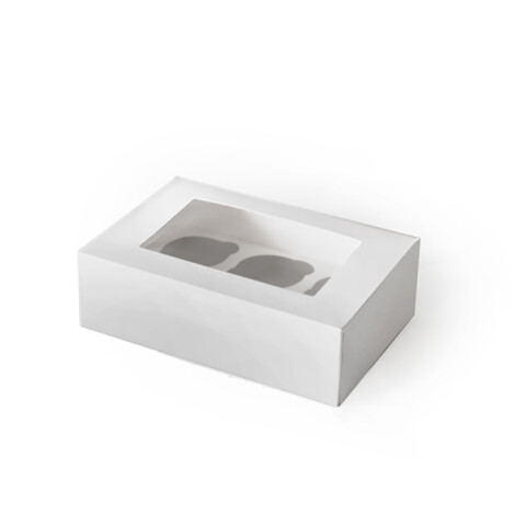 Caja para Cupcakes Blanca x6