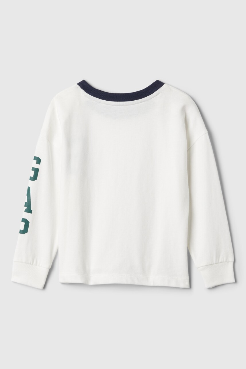 Remera Logo Gap Manga Larga Toddler Niño New Off White