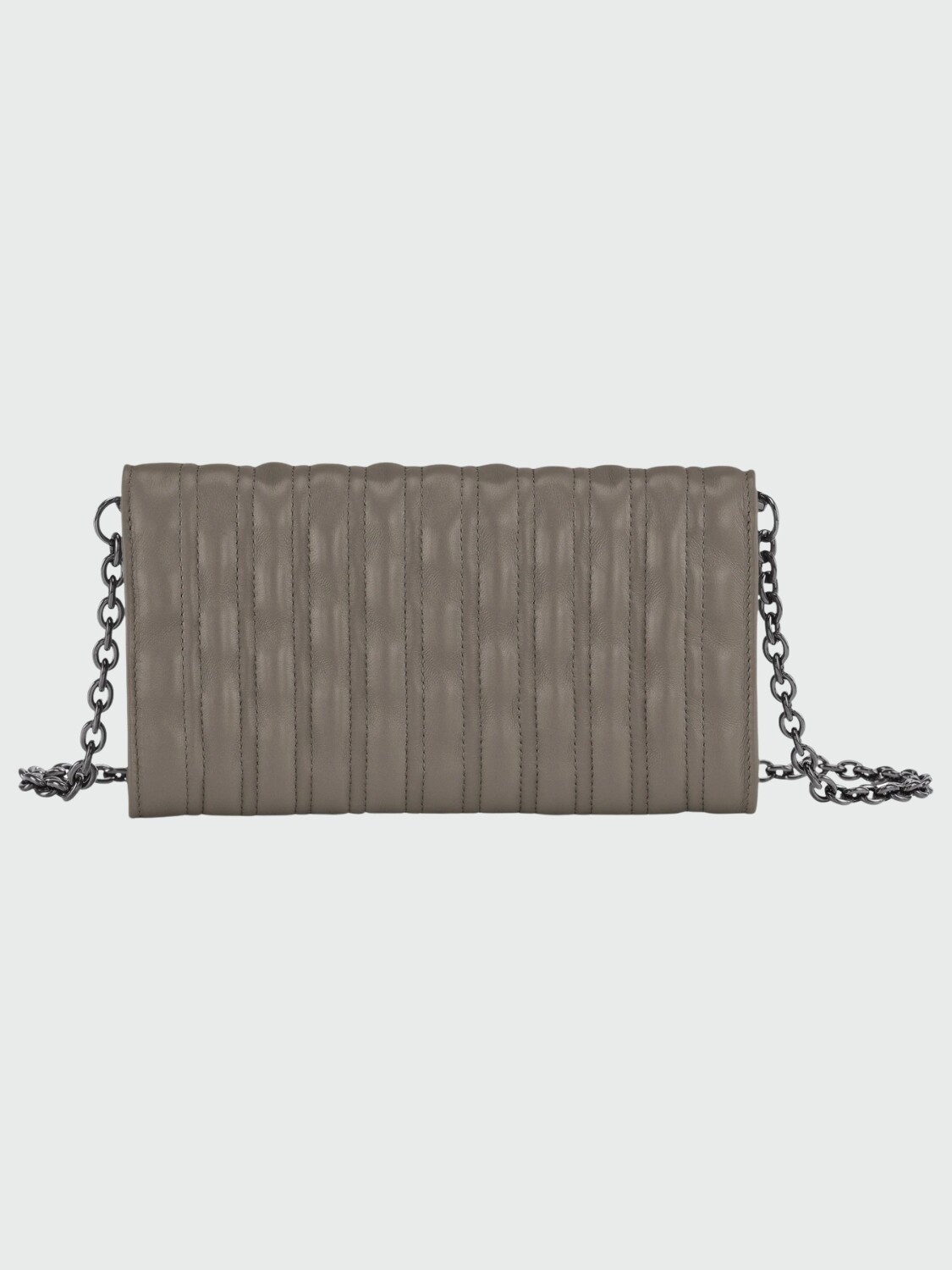 Longchamp -Sobre de cuero con solapa, Brioche Gris