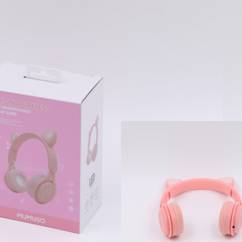 AURICULARES ON-EAR INALÁMBRICOS DE MODA CON OREJAS DE GATO (ROSA) AURICULARES ON-EAR INALÁMBRICOS DE MODA CON OREJAS DE GATO (ROSA)