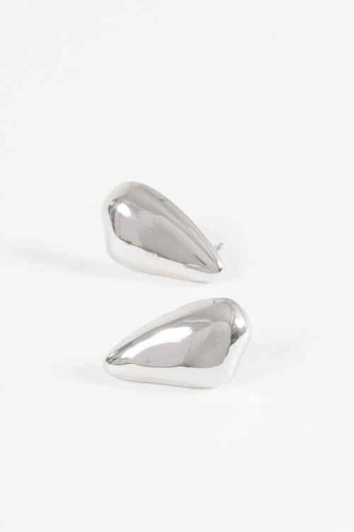 Caravanas ovaladas texture plateado