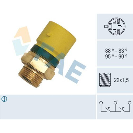 BULBO INTERRUPTOR CHEVROLET ELECTRO 1.7D 3 TERM AMARILLO 88/83 95/90 FAE BULBO INTERRUPTOR CHEVROLET ELECTRO 1.7D 3 TERM AMARILLO 88/83 95/90 FAE