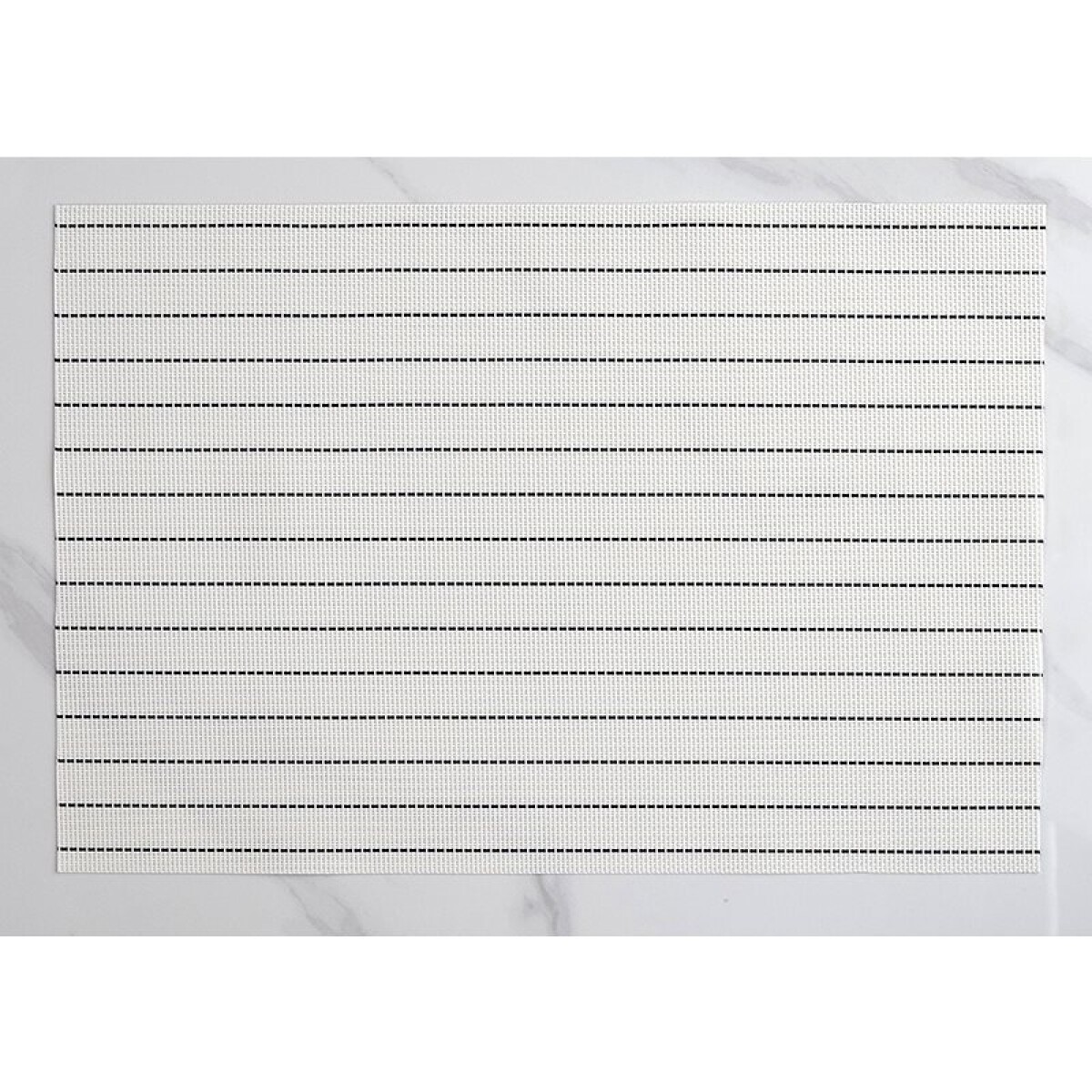 INDIVIDUAL PVC RAYAS NEGRAS 45x30CM BLANCO 