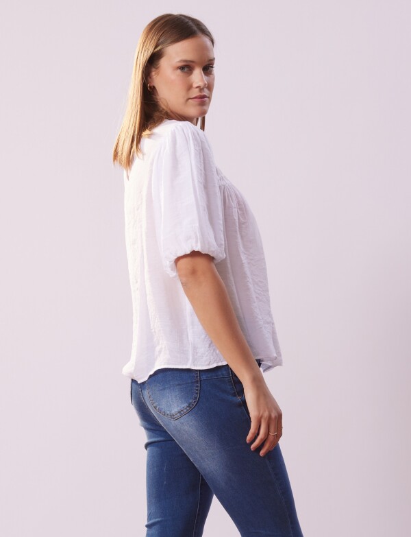 Blusa Frunces BLANCO
