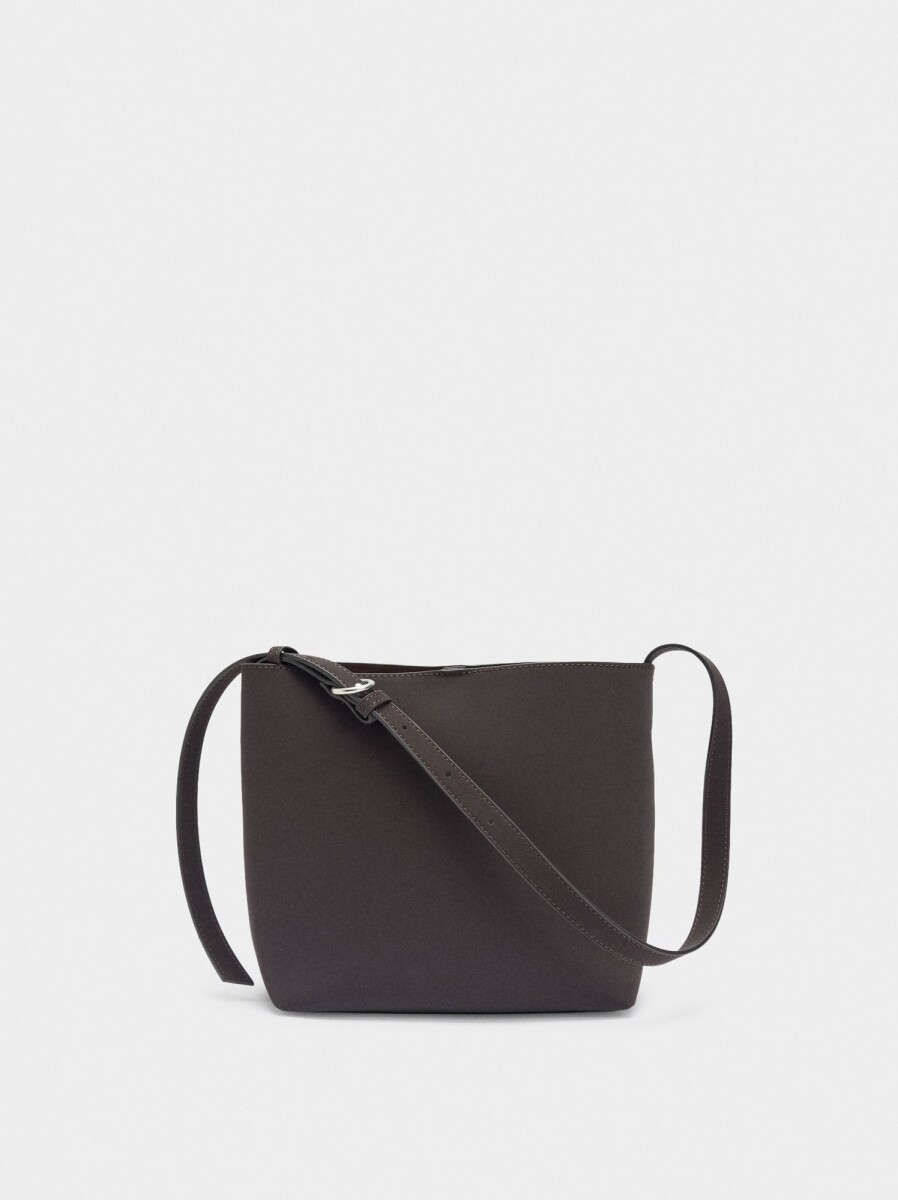 Bolso De Hombro Con Textura Suave - marron 