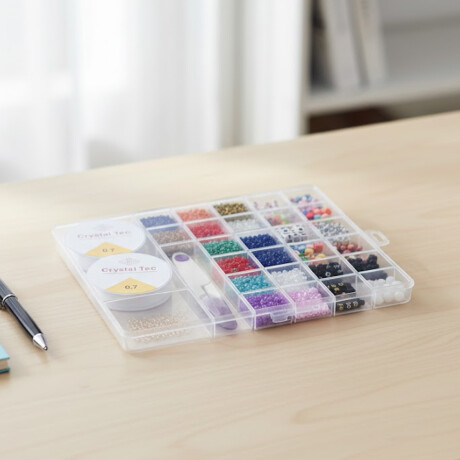 Set de mostacillas multicolor con tanza y tijera Sc