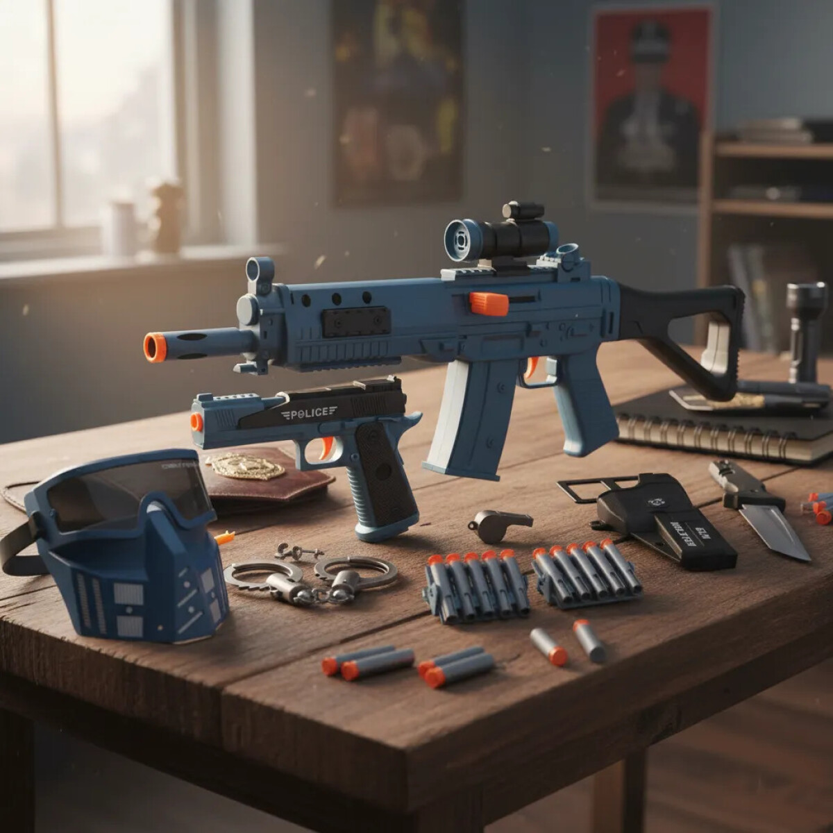 Set de policia con armas y accesorios 