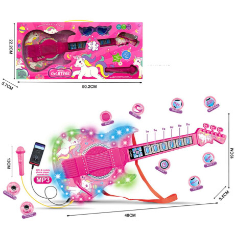 Guitarra Musical Unicornio con Micrófono 48 cm