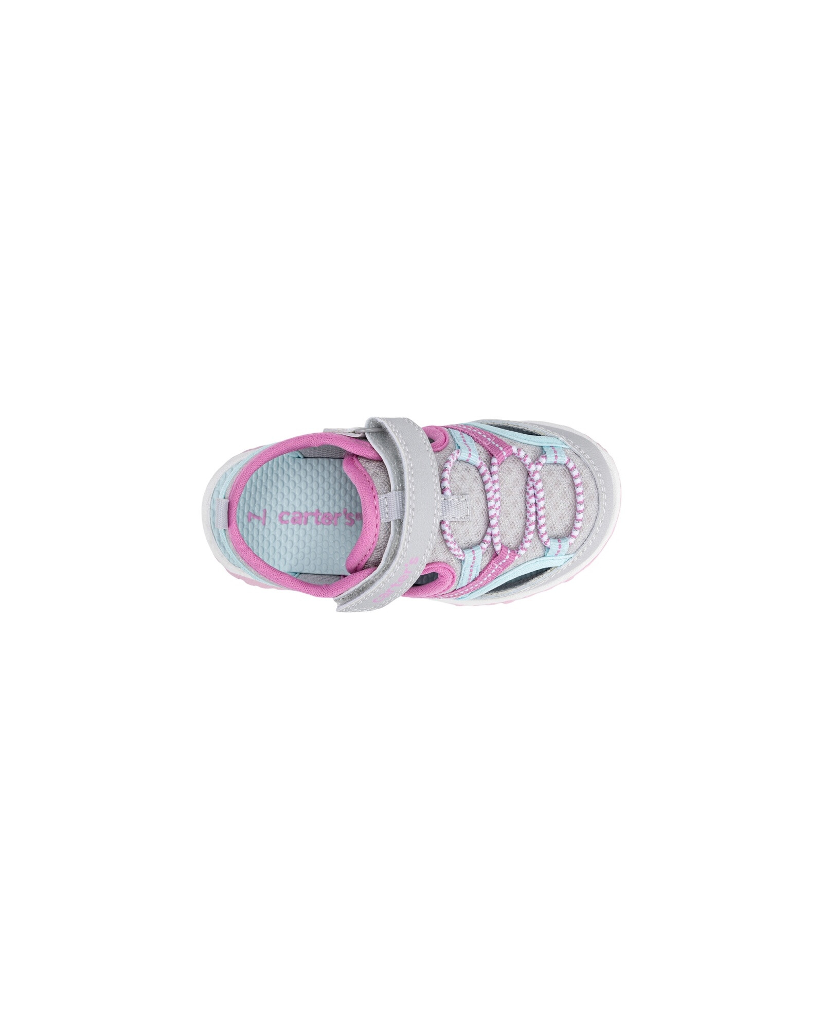 Sandalias deportivas con velcro, tonos gris y rosado Sin color