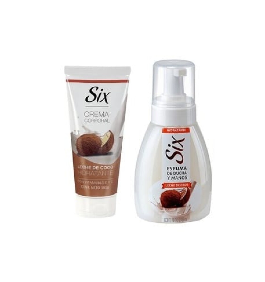 Pack Six Espuma + Crema Corporal Leche de Coco – Hidratación y Suavidad