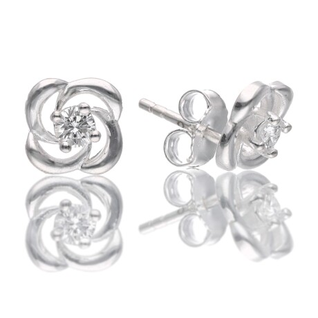 Par de tornillos en plata 925 con diamante de 0.20 cts. Par de tornillos en plata 925 con diamante de 0.20 cts.