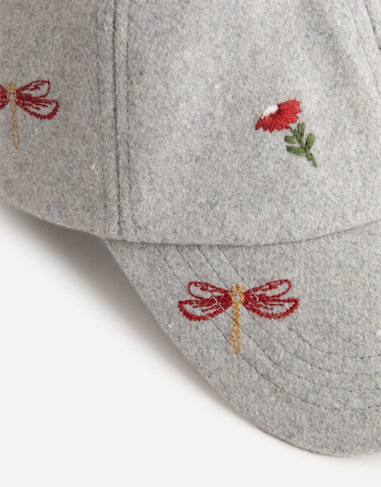 Caps Gorra Paño Bordada - Gris Melange