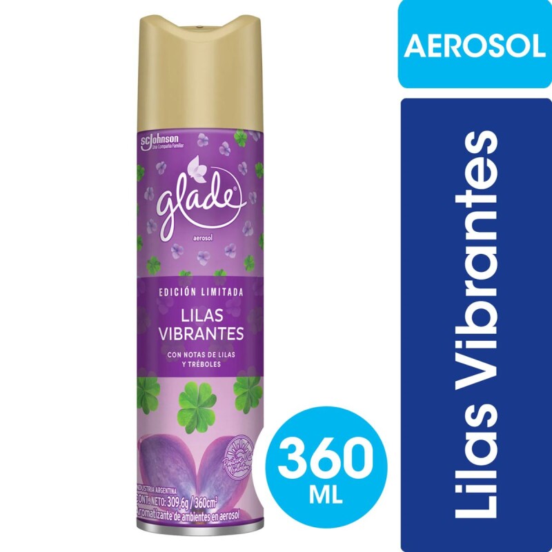 Desodorante de Ambiente Glade Aerosol Lilas Vibrantes 360 ML Desodorante de Ambiente Glade Aerosol Lilas Vibrantes 360 ML