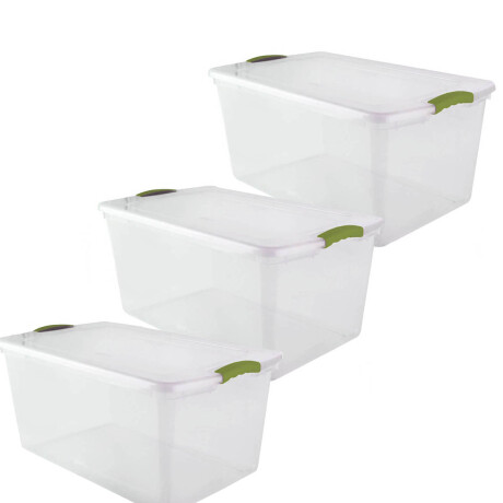 Set x3 Caja organizadora 61 lts Wenbox TRANSPARENTE