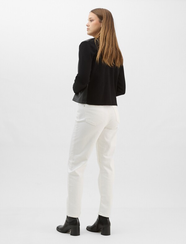 Chaqueta Combinada Eco Cuero NEGRO
