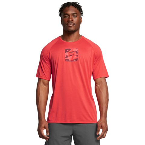 UA TECH PRINT FILL SS-RED RED-815