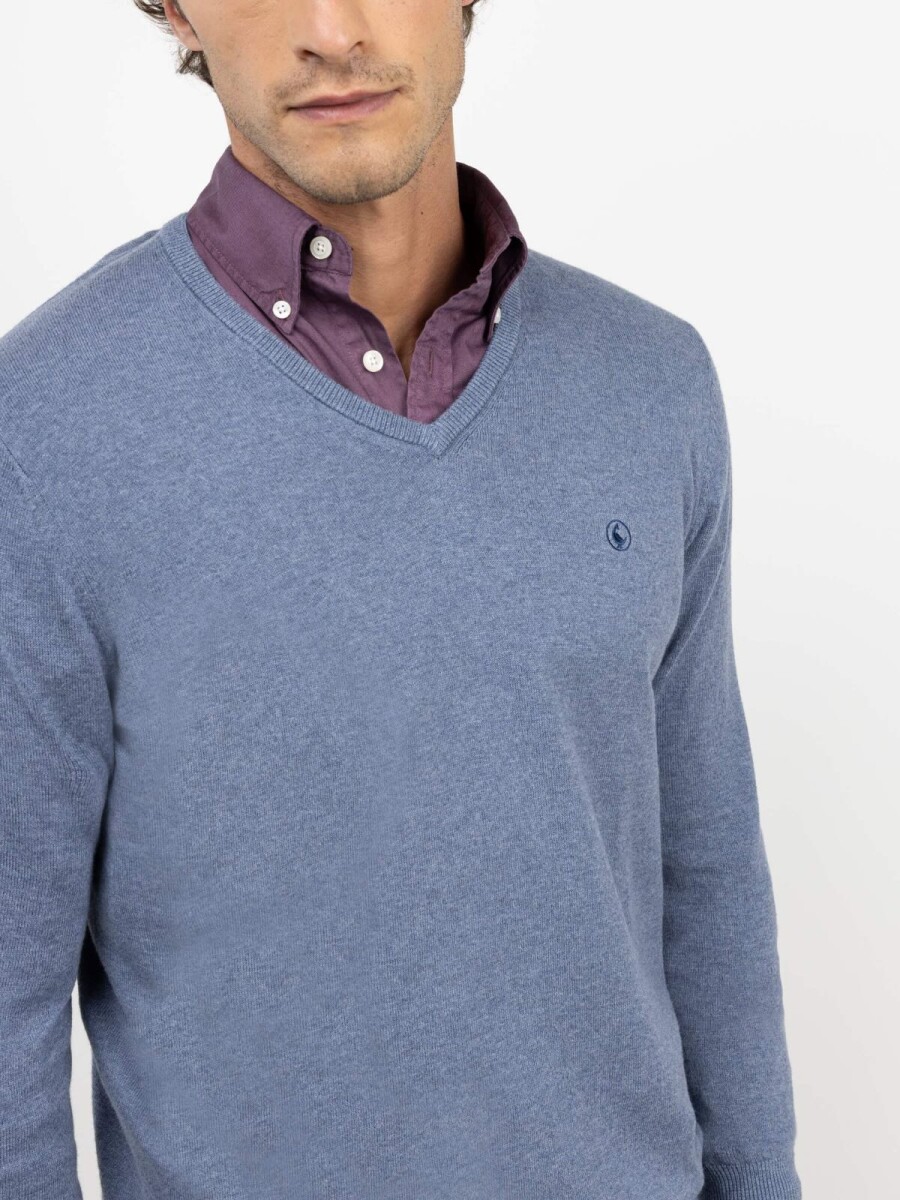Jersey Cuello Pico - Azul Medio 