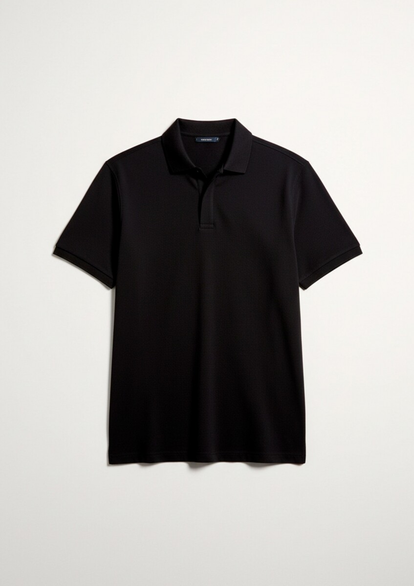 POLO EN TEJIDO PIMA PIQUÉ - NEGRO 