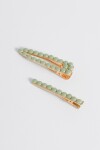 Set de clips borlas verde
