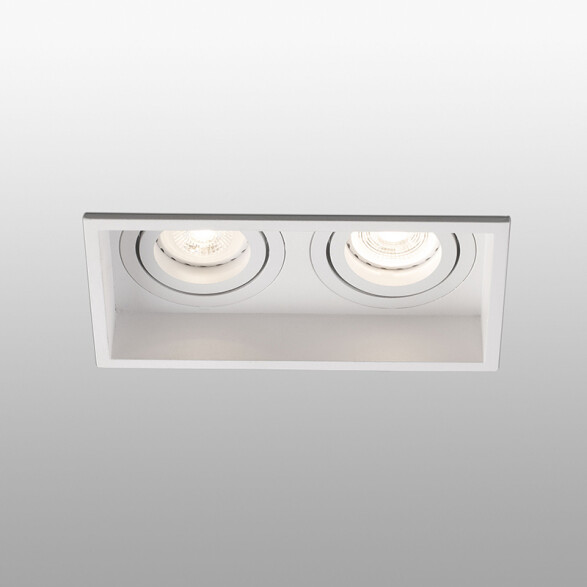 Downlight rectang. blanco 2 luces orientable s/zoc FA2092