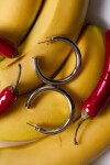 Aros curvos 4 cm acero plateado