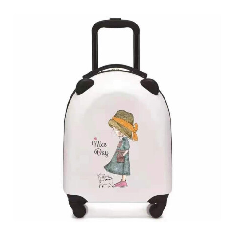 MALETA INFANTIL CON RUEDAS DISEÑO NIÑA (BLANCO) MALETA INFANTIL CON RUEDAS DISEÑO NIÑA (BLANCO)