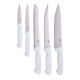 Set asador 5 cuchillos mango blanco BLANCO