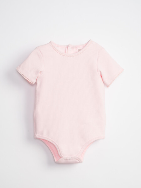 Body manga corta rib Rosa