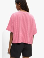 Camiseta De Algodón Con Rayas rosa