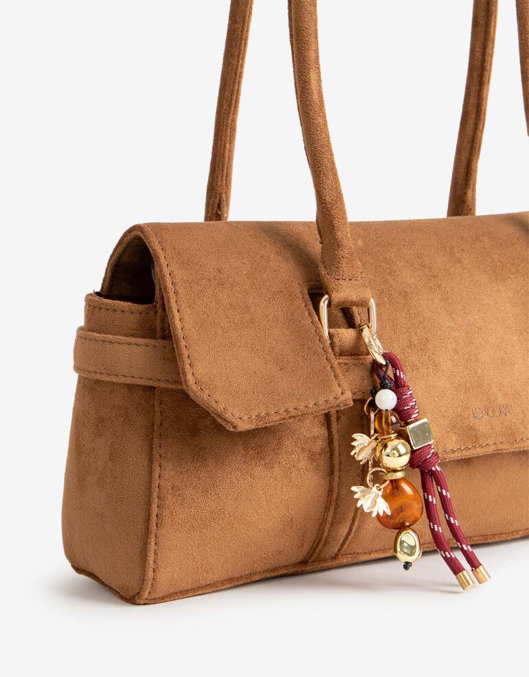 City Cartera Baguette Gamuzada - Marron Suela