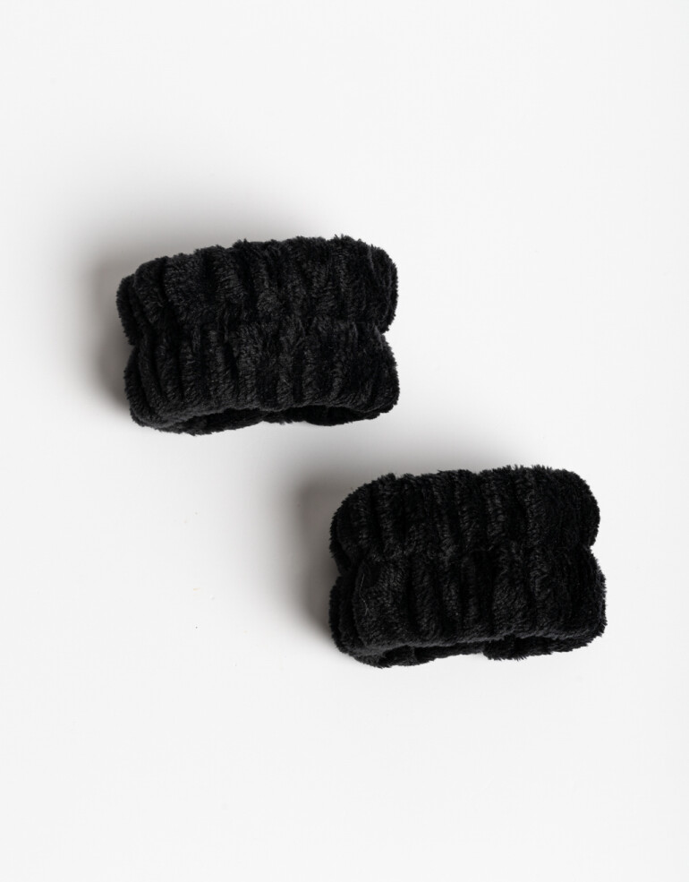 Complementos de Cosmética Muñequeras Para Rutina Facial - Negro