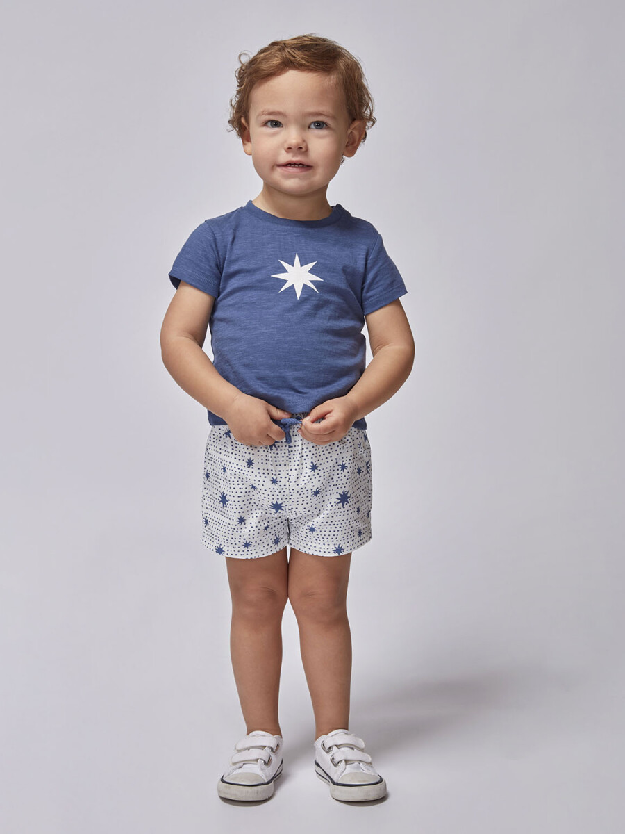 Traje De Baño Estampado Estrellas A Azul Medio Oscuro