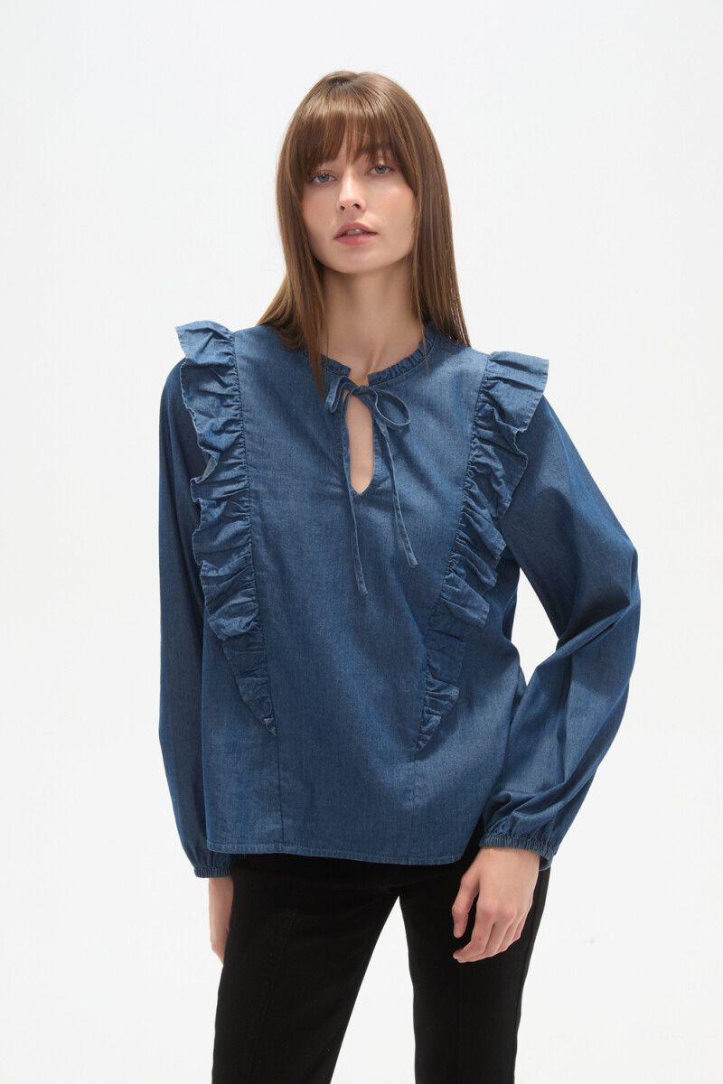 Blusa Rimbal - Azul Medio 