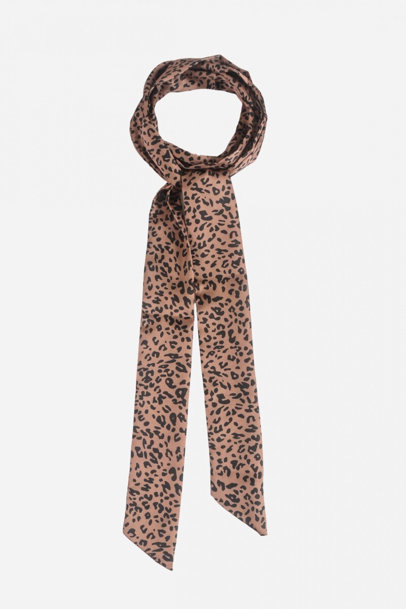 Pañuelo corbatín animal print marrón