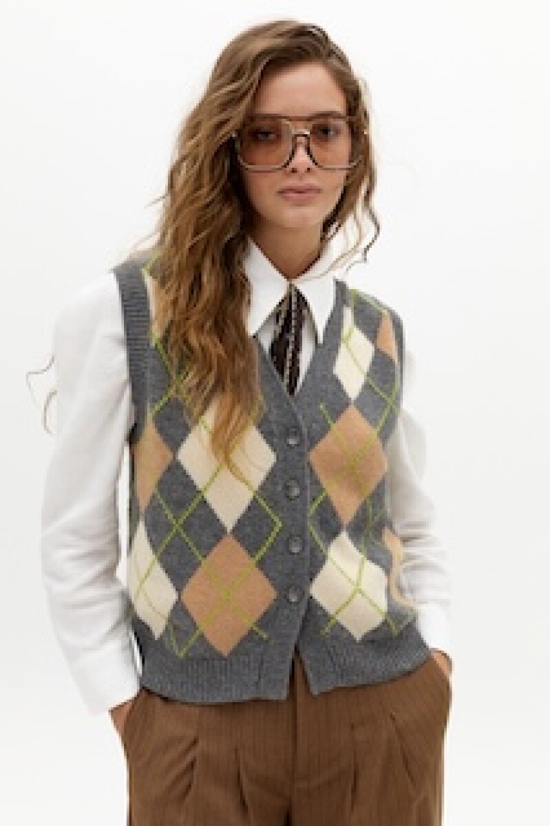 Chaleco Frank en Blend de Lana - Grey Diamond - $ 7.500 